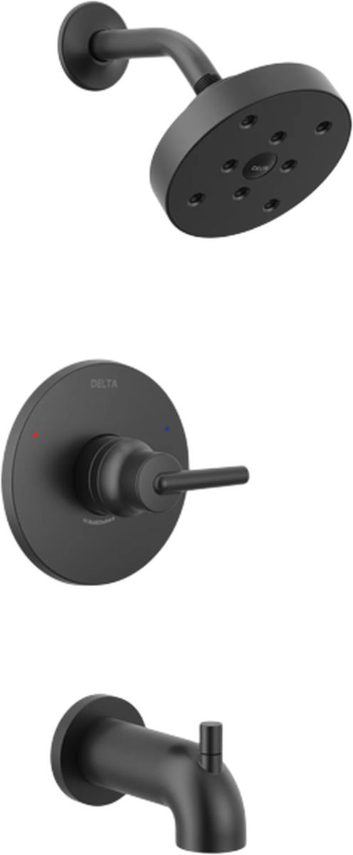 Delta Trinsic® Monitor® 14 Series Matte Black H2Okinetic® Tub and Shower Trim-0