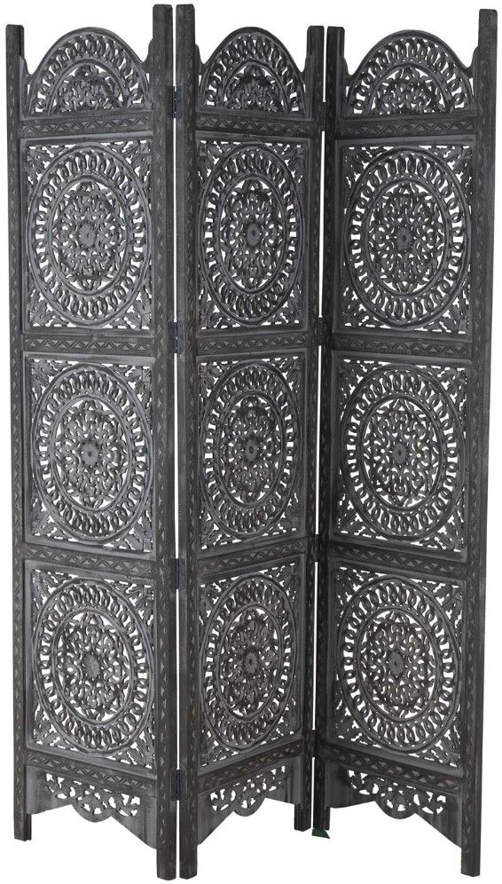 Deco Marche Black 72" Room Panel Screen Divider-0