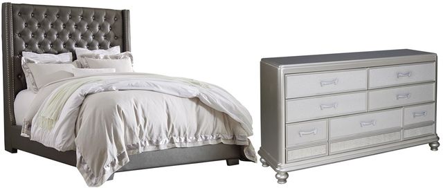 Signature Design by Ashley® Coralayne 2-Piece Gray King Panel Bed Set-0
