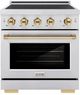 ZLINE Autograph Edition Paramount 30" Stainless Steel Pro Style Induction Range with Polished Gold Accents-0