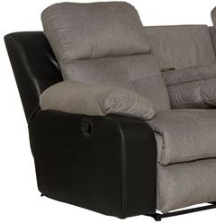 Catnapper® Felix Black/Gray Sofa with 3 Recliners and Drop Down Table