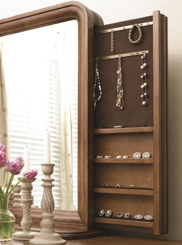 Universal Explore Home™ New Lou Cognac Dresser And Storage Mirror-4