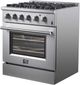 FORNO® Marco 30" Stainless Steel Pro Style Dual Fuel Range-4