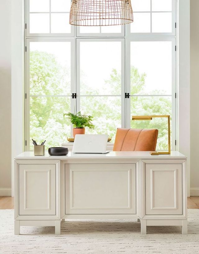 aspenhome® Alexander White 66'' Executive Desk-1