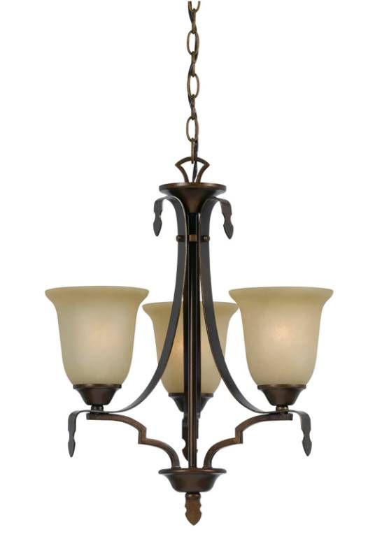 Cal® Lighting & Accessories Dabois Iron 3-Light Golden Chandelier-0