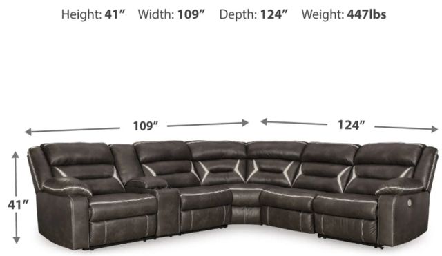 Signature Design by Ashley® Kincord 4-Piece Midnight Modular Power Reclining Sectional -2