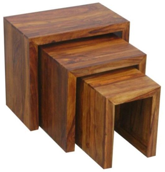 Jaipur Furniture Cube Brown Nesting Table-0