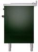 Ilve® Nostalgie II Noblesse 60'' Emerald Green Pro Style Dual Fuel Range with Burnished Trim-3