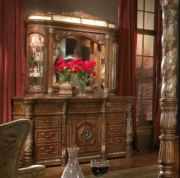 Michael Amini® Villa Valencia Classic Chestnut Dresser and Mirror-1