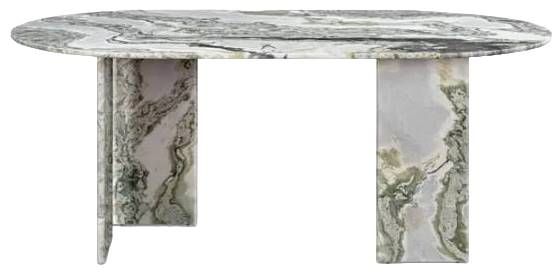 Moe's Home Collection Celia Green Onyx Marble Oval Dining Table-3