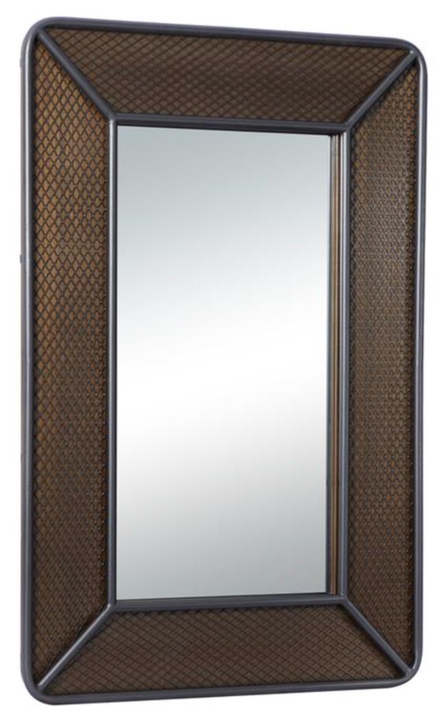 Deco Marche Brown 31” Wall Mirror with Netting Frame-1