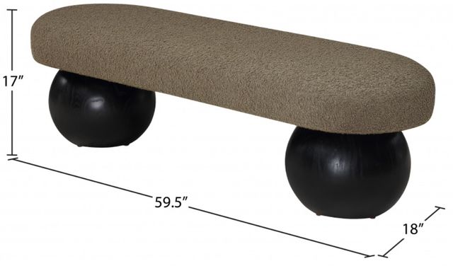 Meridian Furniture Bowie Olive/Black Bench-3