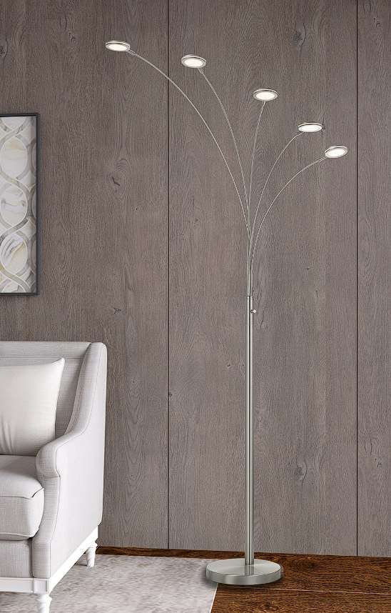 Cal® Lighting & Accessories Cremona Brushed Steel Floor Lamp-1