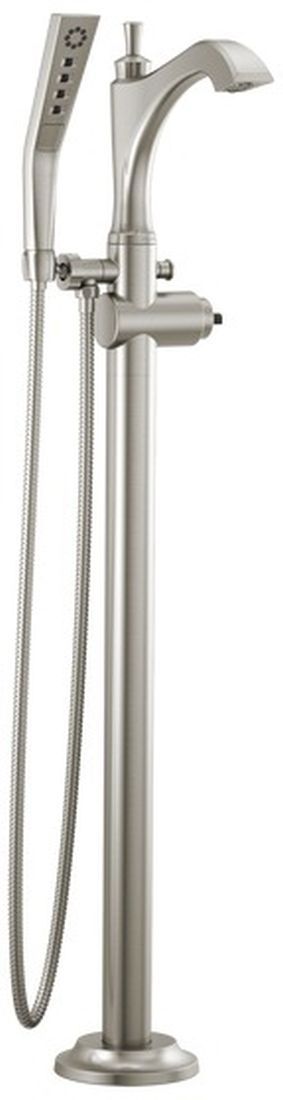 Delta Dorval® Stainless Single Handle Floor Mount Tub Filler Trim-0
