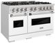 ZLINE 48" 6.7 cu. ft. Gas Range with 8 Burner DuoPro™ Cooktop and Dual Ovens with White Matte Doors -2