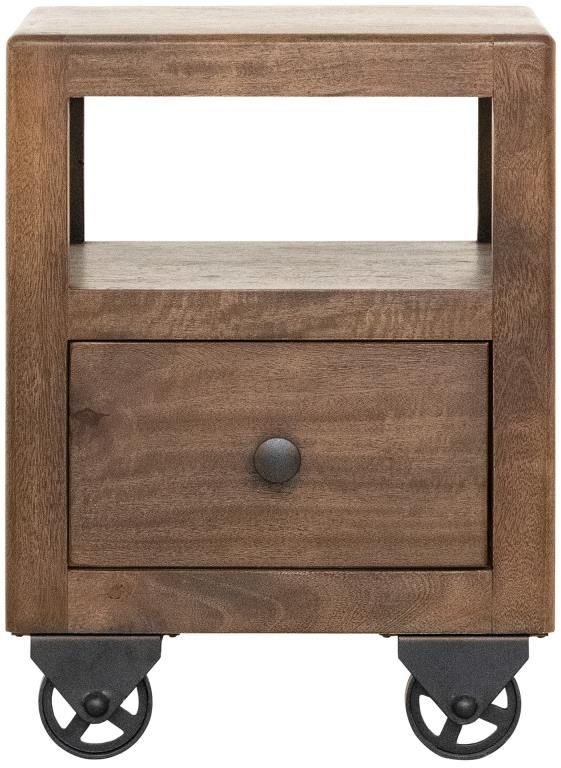 International Furniture Direct Oslo Brown Chairside Table-2