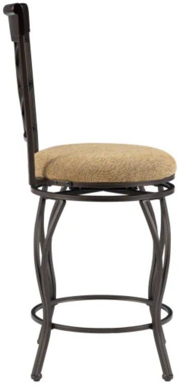 Linon Curves Brown Metallic Counter Stool-3