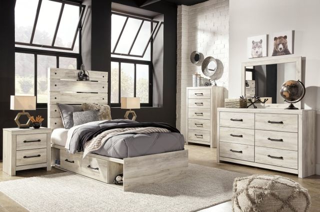 Signature Design by Ashley® Cambeck 3-Piece Whitewash White Twin Panel Bed Set-4
