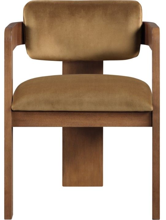 Meridian Furniture Sacha Saddle/Walnut Velvet Dining Chair-1