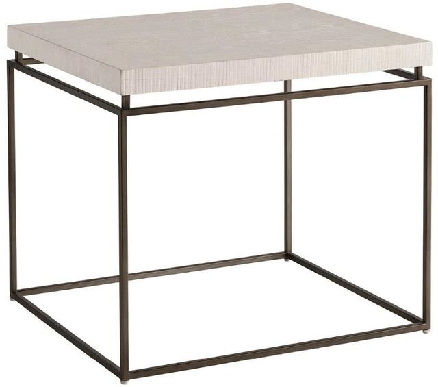 Universal Explore Home™ Modern Farmhouse Preston White Rustic Oak End Table with Pepper Base-0