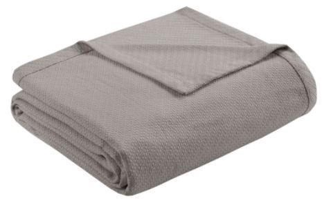 Olliix by Madison Park Liquid Cotton Grey King Blanket-0