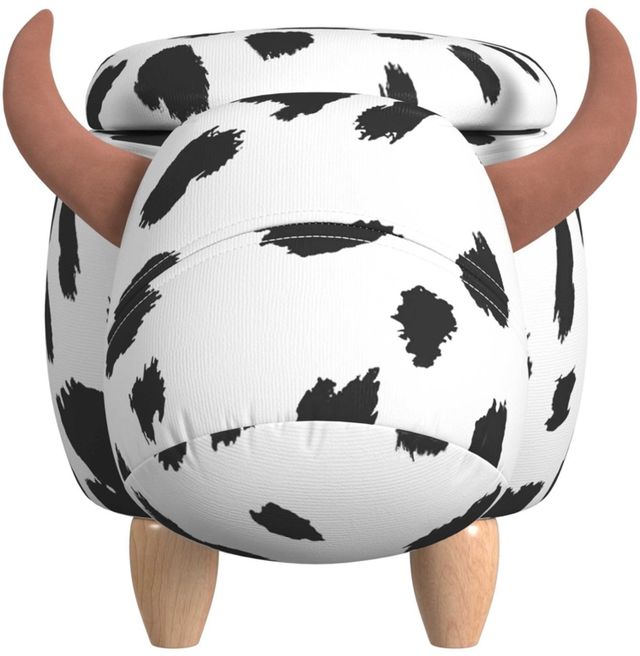 Elements International Animal Stools Black/White Cow Storage Youth Stool-3