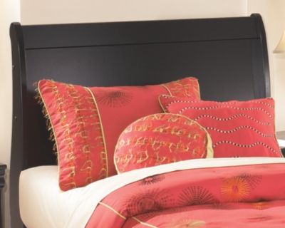 Signature Design by Ashley® Huey Vineyard 3-Piece Black Twin Sleigh Headboard Set-1