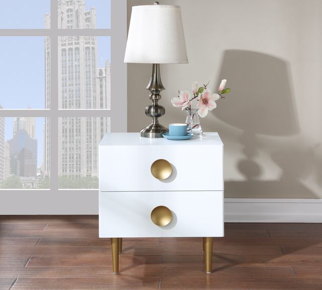 Meridian Furniture Zayne White Nightstand-1