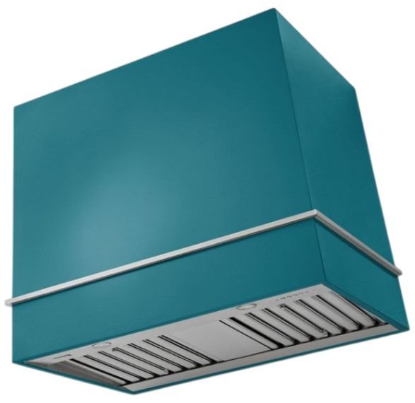 AGA Loge 36" Salcombe Blue Wall Mounted Range Hood with Brushed Nickel Trim-0