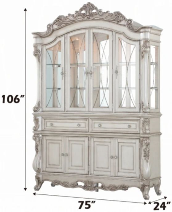 ACME Furniture Gorsedd Golden Ivory Hutch and Buffet-2