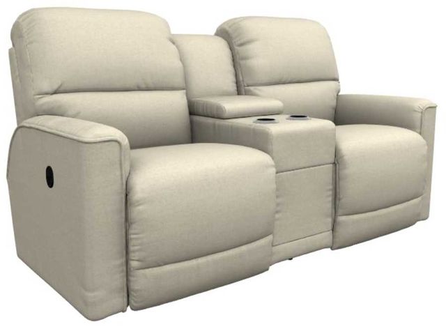 La-Z-Boy® Cade Linen Manual Reclining Loveseat with Console-0