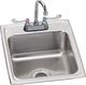 Elkay Lustertone® Classic 3-Piece Lustrous Satin 17" x 20" x 7-5/8" 2-Hole Single Bowl Drop-In Sink and Faucet Set-0