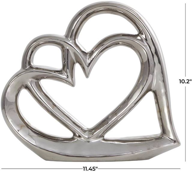 Deco Marche Silver Heart Sculpture-3
