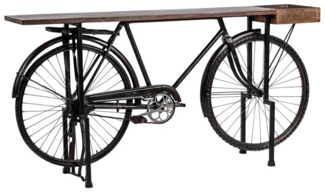 Classic Home Cycle Limewash Myst Counter Table with Black Base-0