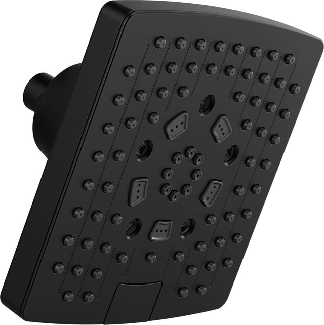 Brizo Essential™ Matte Black Linear Square H2Okinetic® Multi-Function Wall Mount Showerhead-0