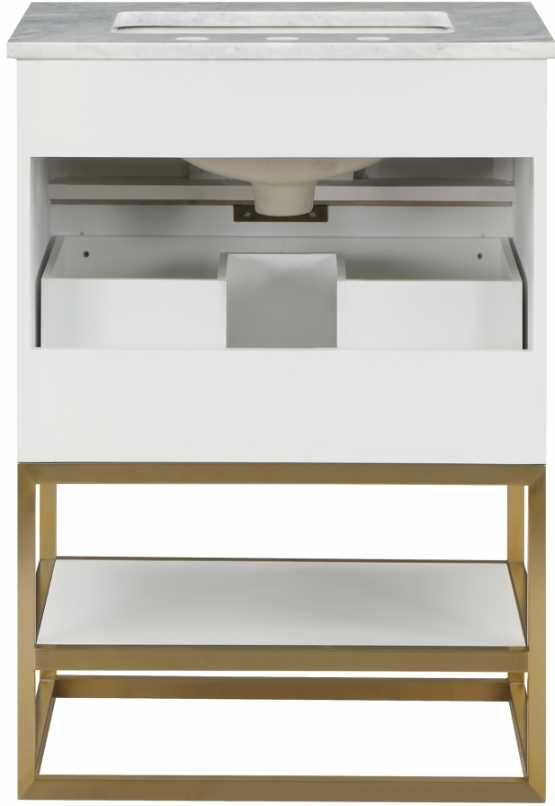 Meridian Furniture Monad Brushed Gold/White 24" Bathroom Vanity-4