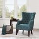 Olliix by Madison Park Teal Hannah Button Tufted Wing Chair-4