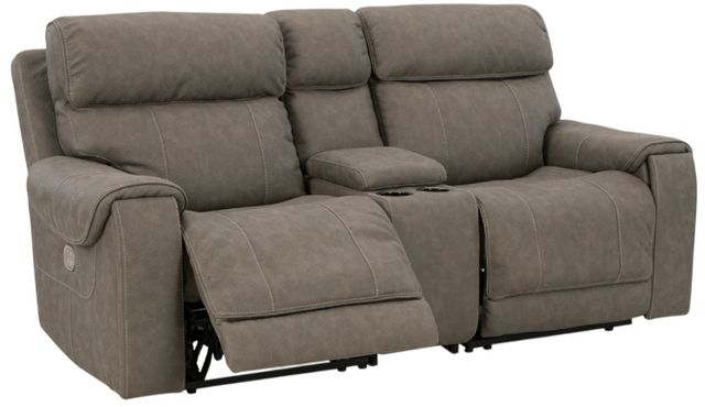 Signature Design by Ashley® Starbot 3-Piece Fossil Small Spaced Power Reclining Sectional with Console-0