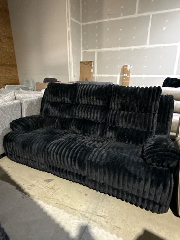 Clearance Signature Design by Ashley® Rhines Falls Onyx Power Reclining Sofa with Drop Down Table-0