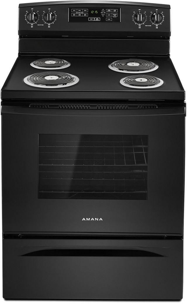 Amana® 30" Black Freestanding Electric Range-0