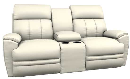 La-Z-Boy® Talladega Ivory Manual Reclining Loveseat with Console