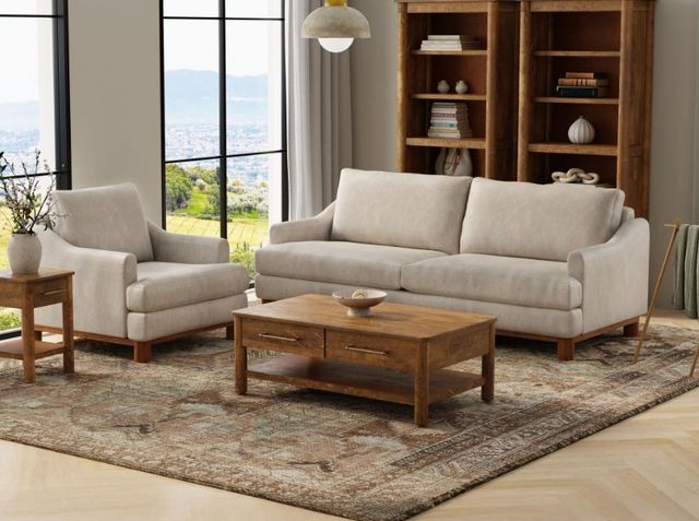 International Furniture Direct Olimpia Ivory Upholstered Loveseat-1