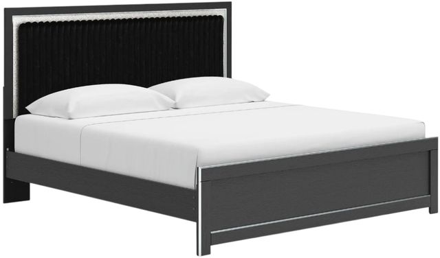 Signature Design by Ashley® Birmonton Black King Upholstered Platform Bed-0