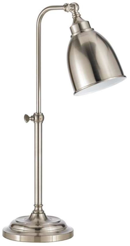 Cal® Lighting & Accessories Pharmacy Brushed Steel Table Lamp with Adjustable Pole-0