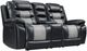 New Classic® Home Furnishings Nikko Black/Gray Manual Dual Reclining Console Loveseat-0
