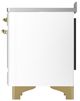 Ilve® Majestic III 48" White Pro Style Induction Range with Solid Door and Brass Trim-4