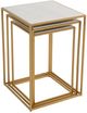 Jofran Inc. Oliver 3-Piece White Nesting Table with Gold Base Set-3