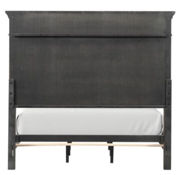 Furniture of America® Huddersfield Dark Walnut Eastern King Panel Bed-3