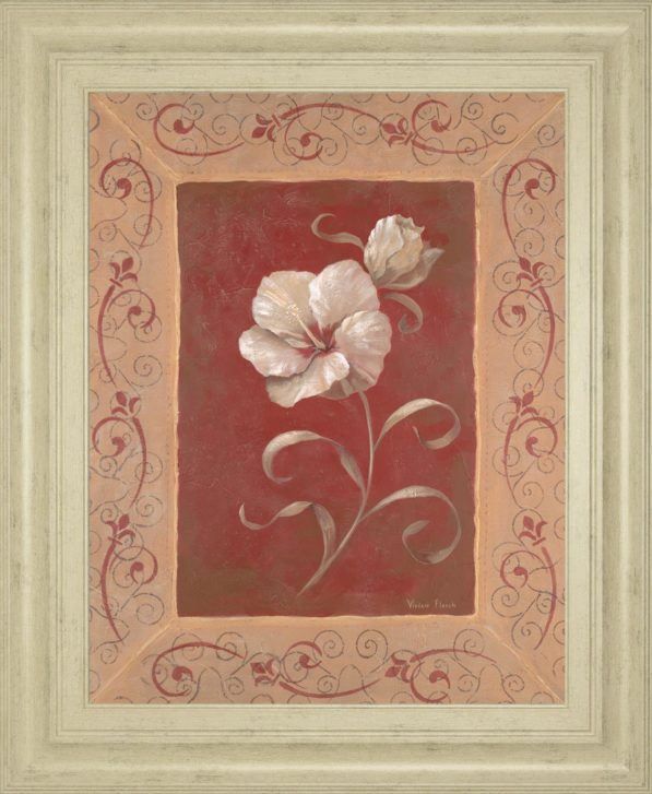 Classy Art Amanda’s Hibiscus by Vivian Flasch Framed Print Wall Art-0