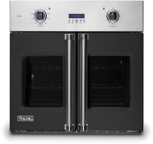 Viking® Professional 7 Series 30" Cast Black Built In Single Electric French Door Wall Oven-0